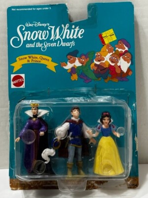 Vintage Rare Arco Toys Mattel Disney Snow White, Queen, Prince Figures #5364 MIP