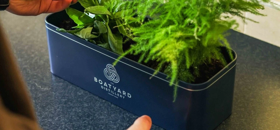 Boatyard Distillery Double Gin Planter – Reusable Metal Herb / Flower Planter - Image 2 of 4