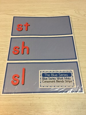 The Blue Series - 24 Beginning Consonant Blends Strips Montessori