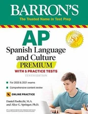 AP Spanish Language and Culture Premium (Barron's Test Prep) - Paperback - GOOD