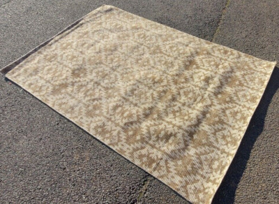 Handarbeit 80% Wolle 20% Baumwolle Handgetuftet Braun Farbe Teppich 150x240 (47)