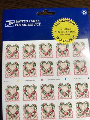 Scott#3274-VICTORIAN LOVE- Booklet of 20 Stamps - MNH-1999-US-NIP