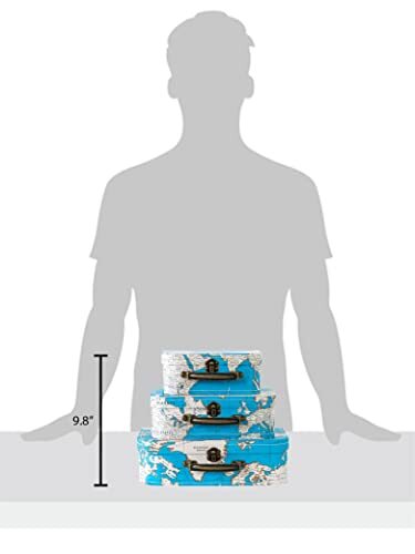 Decorative Storage Boxes With Lids Travel Decor Themed Gifts Mini Vintage Suitca - Picture 9 of 9
