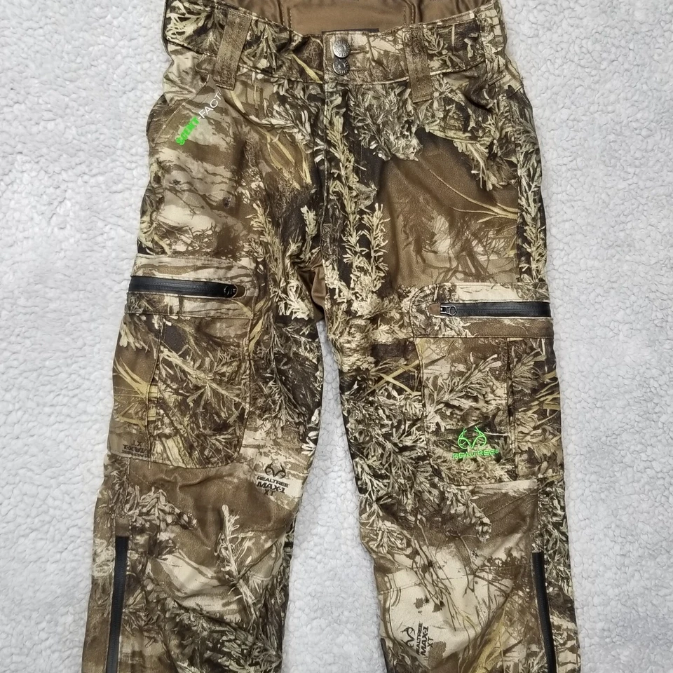 Real Tree SCENT-FACTOR, EDGE Boys Lined Camo Multi Pocket Pants Size Medium - Image 4 of 4