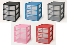 3 Drawer Plastic Storage Tower Unit Organizer Storage Chest Home Office School
