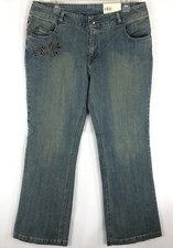 Natural Reflections Women's Jeans Size 14 Stretch Boot Cut Embroidered Design