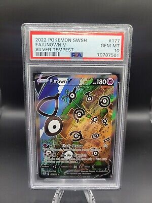 Mavin  2022 Pokemon Silver Tempest Unown V Full Alternate Alt Art 177/195  PSA 9 MINT