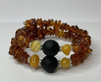 GENUINE AMBER Stone Bracelet.MULTIcolor Amber Jewelry Bracelet ADJUSTABLE size. - Image 1 of 4