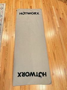 HOTWORX Yoga Towel Gray Microfiber Non-Slip Grip