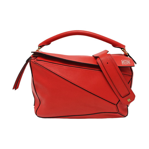LOEWE Puzzle Handbags Leather Red Free Shipping | Duties Paid