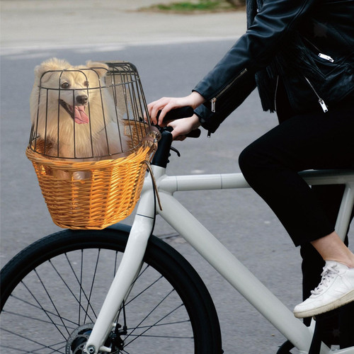 Dog Bicycle Basket Stylish Pet Carrier for Kitten Small Dogs, Cats Shopping - Picture 1 of 7