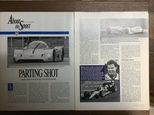 AW 2030 Article 1991 Racing Parting Shot Mercedes Benz Silver Arrow 2 page