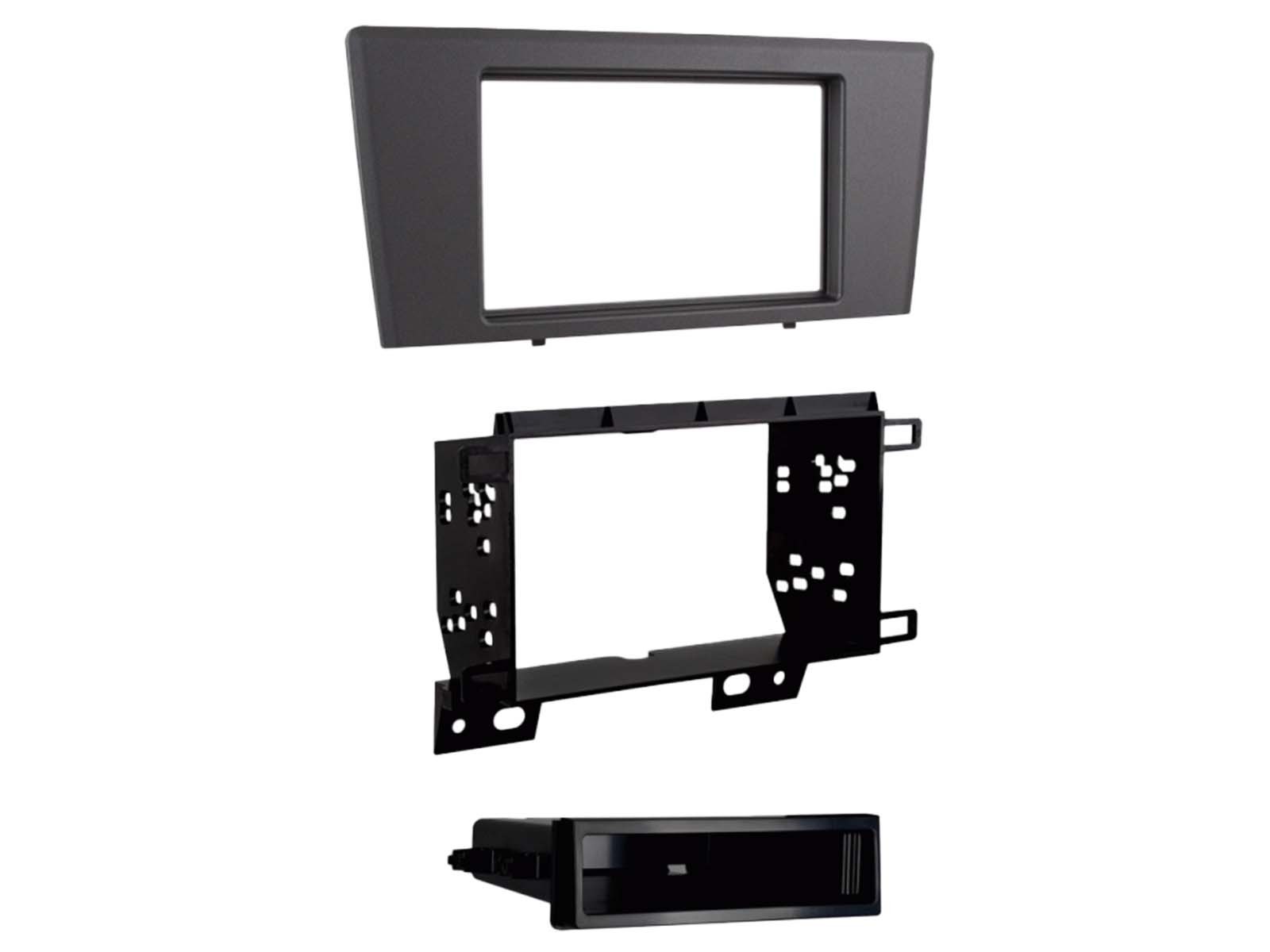 Façade 2 DIN grise autoradio Volvo S60 V70 XC70 avec vide poche amovible