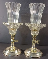 HomeCo Vtg Crystal Candleholder Wall Sconce Table Combo Made In USA Pair