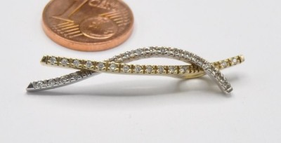 Bi Color Weißgold Anhänger Diamant Brillant 0.30 Carat Gold Neu wertig modern