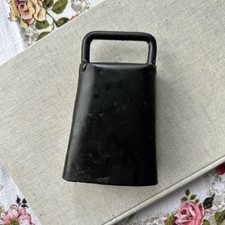 VTG Antique Cow Bell Hand Forged Welded Side Black Metal Cowbell Farmhouse Decor