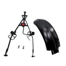 Guardabarros trasero moto con kit de luces para Honda Steed VLX400 600 negro