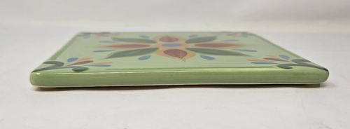 Vtg Southern Living at Home GREEN Tile Trivet Wall Decor by Artist Gail Pittman - Picture 6 of 9