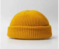 NEWST Short Fisherman Beanie Hat Ribbed Docker Warm Knitted Skull Cap