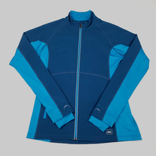 REI Running Jacket Women's M Lightweight Hiking Soft Shell Full Zip Reflective