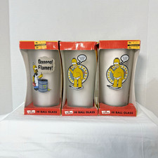 I Simpson Hi Ball Glass lotto di 3 bicchieri vintage 2002 nuovi con scatola
