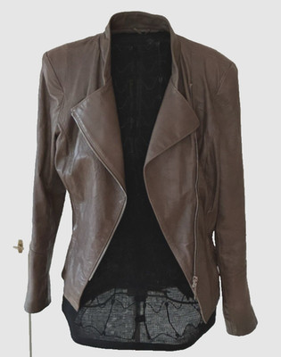 MAXIMILLE: Elegante Lederjacke, Gr. 40, taupe