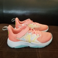 New Balance Kids Rave Run V2 Bungee Lace/Top Strap Bright Pink/lime Size 4.5