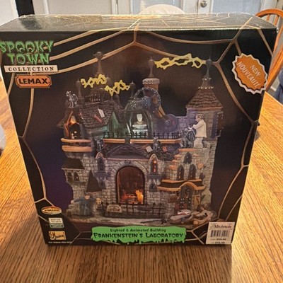 2007 Lemax FRANKENSTEIN'S LABORATORY 8'' Illuminated Sounds Animated 75501 WORKS