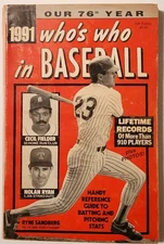 1991 Who's Who in Baseball - Sandberg Ryan Fielder on Cover
