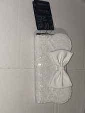 Cartera Loungefly Disney Minnie Mouse Blanca Lazo Lentejuelas Boda Novia Cremallera NUEVA