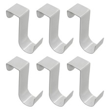 Kyuionty 6 Pack Over The Cabinet Door Hook, Metal Single Over Door Hooks Hang...