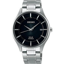 Orologio da uomo SEIKO Selection SBPX103 quadrante nero solare titanio...