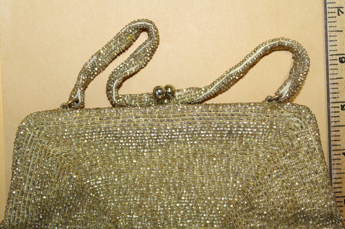 Vintage Richere Gold Perlen Handtasche Geldbeutel Klappverschluss Korea - Bild 4 von 7