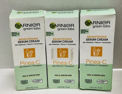 READ 3 Garnier Green Labs Pinea-C Brightening Serum Cream 24Hr Vegan SPF30 2.4oz
