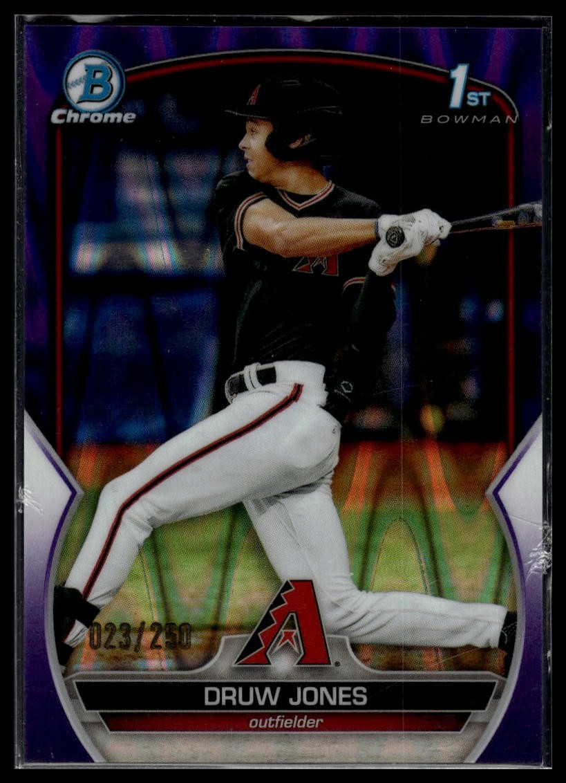 2023 Bowman #BCP-25 Druw Jones Chrome Prospects Purple RayWave Refractors #/250