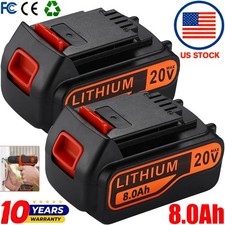 Pack 8.0Ah 20Volt LB2X4020 Battery FOR Black Decker 20V MAX Lithium LBXR20 LBX20