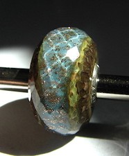 Authentic Trollbeads Day L E Soft Blue Troll Agate Facet Glass Unique