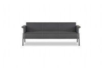 Dunkelgrauer Designer 3-Sitzer Arbeitszimmer SitzmöBel Edle LedermöBel