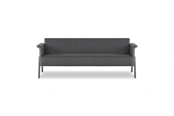 Dunkelgrauer Designer 3-Sitzer Arbeitszimmer SitzmöBel Edle LedermöBel-image