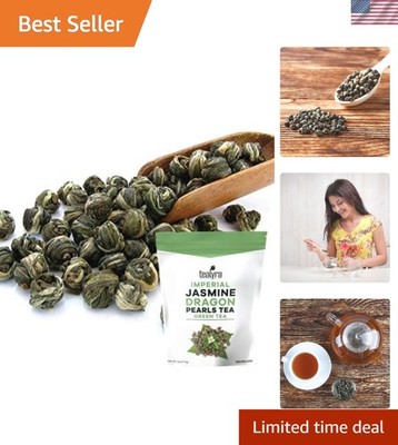 Imperial Jasmine Dragon Pearls Loose Leaf Green Tea - 4oz Aromatic Bliss