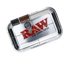RAW LIMITED EDITION SILVER METAL ROLLING TRAY (SMALL) (FREE SHIPPING)