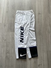 Nike Vintage 00 s Y2K White Baggy TrackPants Joggers Big Nike Swoosh Logo