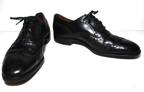 VTG Alan McAfee London Black Leather Wingtip Brogue Oxford Shoes Men's Shoes 9.5