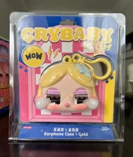 Authentic Pop Mart CRYBABY SHINY SHINY Series Earphone Case Gold