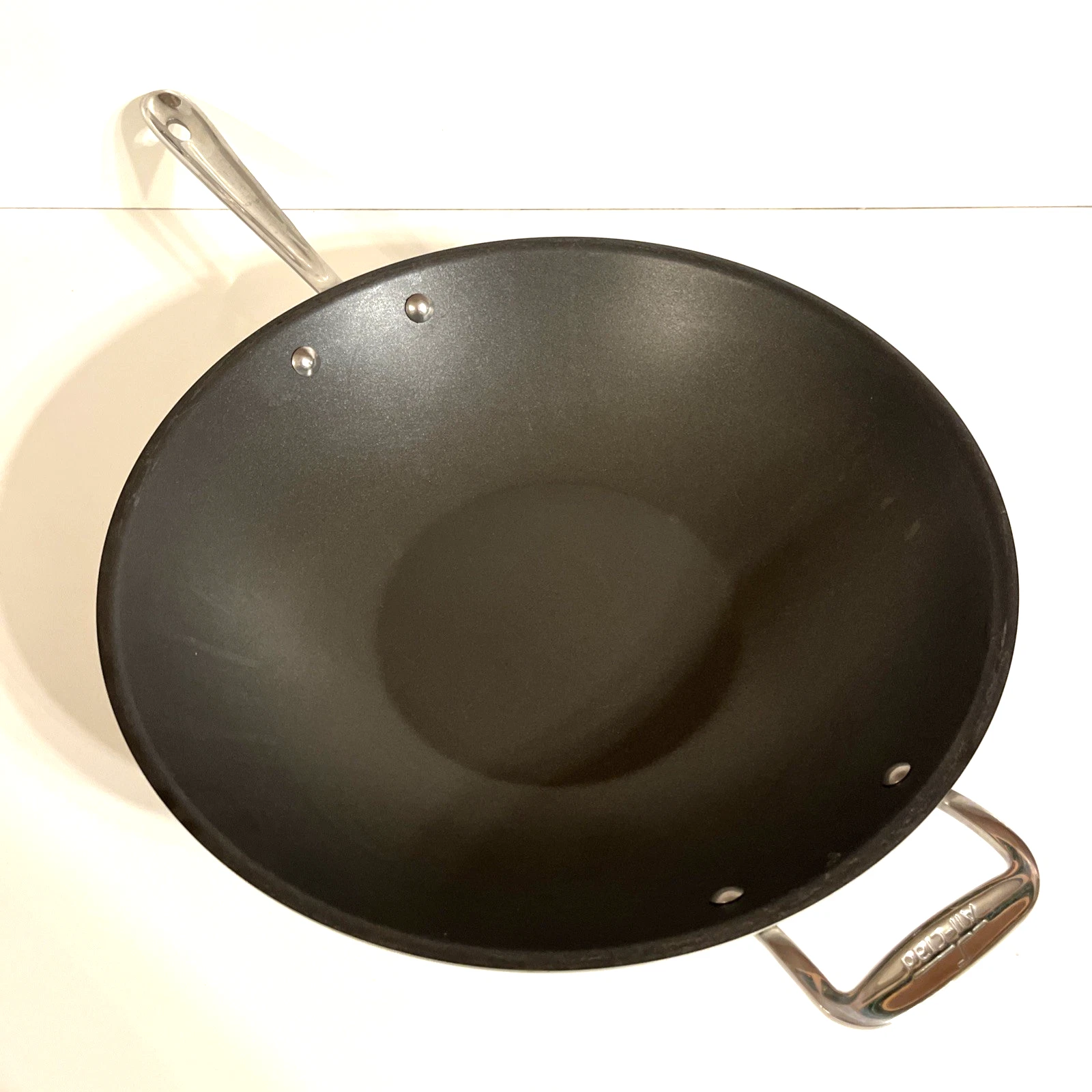 ALL CLAD 14.25” Stainless Steel Nonstick Chefs Frying Pan Wok- Hard to Find!