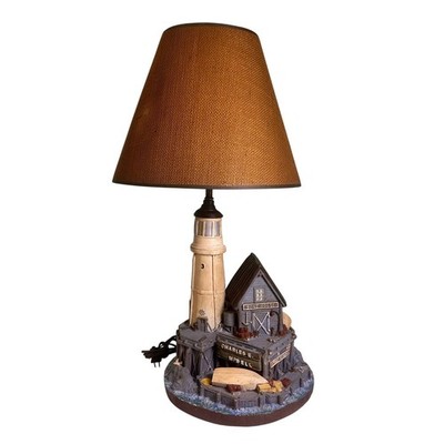 APSIT Brothers 1978 Garretts Landing Boat House Lighthouse Lamp Vintage