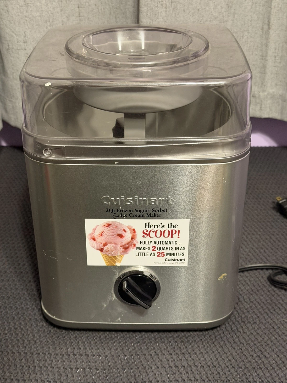 Cuisinart Pure Indulgence Ice Cream Maker 2 Qt Frozen Yogurt Sorbet- No Bowl
Opens in a new window o