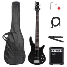 Glarry GIB 5 String Bass Guitar Beginner Kit with 20W Amplifier Basswood Body