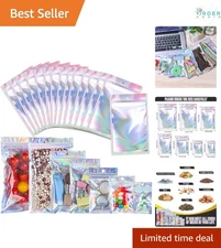 Resealable Mylar Bags 4x7 Inch Aluminum Foil Smell Proof Storage Pack of 100