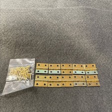 10-Pack 3/4" x 3/4" Brass plated hinges 10 Pack with Screws